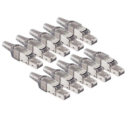 RJ45 Netzwerkstecker Cat.6A – werkzeuglos, geschirmt (VPE 10 Stück)