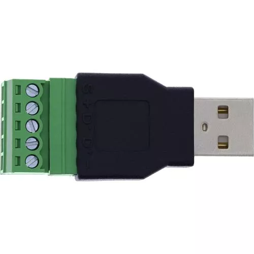 USB-A 2.0 Terminalblock-Adapter, Stecker, 5-polig, ohne Kabel