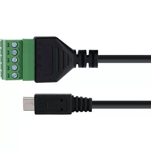 Micro USB 2.0 Terminalblock-Adapter, Stecker, 5-polig, 1 m Kabel