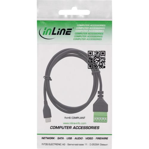 Preview: USB-C Stecker auf Terminalblock, 5-polig, mit Kabel, 1 m