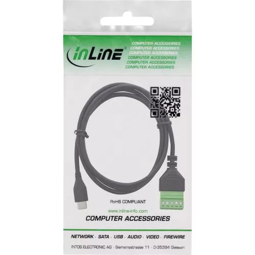 USB-C Stecker auf Terminalblock, 5-polig, mit Kabel, 1 m