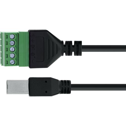 Preview: USB-B 2.0 Terminalblock-Adapter, Stecker, 5-polig, 1 m Kabel