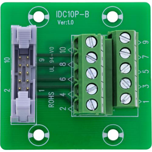 Preview: IDC 10 Buchse Terminalblock, 2x5 auf 5-pol Schraubklemme, Platine