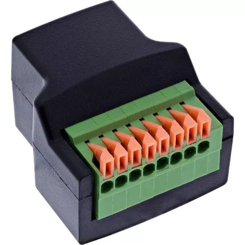 RJ45 Terminalblock-Buchse, Push-In-Klemme, 8-polig, 18–26 AWG, geschirmt