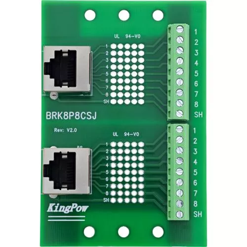 RJ45 Terminalblock, 2× Buchse nach oben, für Hutschiene