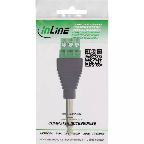 6,35mm Klinkenstecker Terminalblock, Stereo (TRS), 3-polig