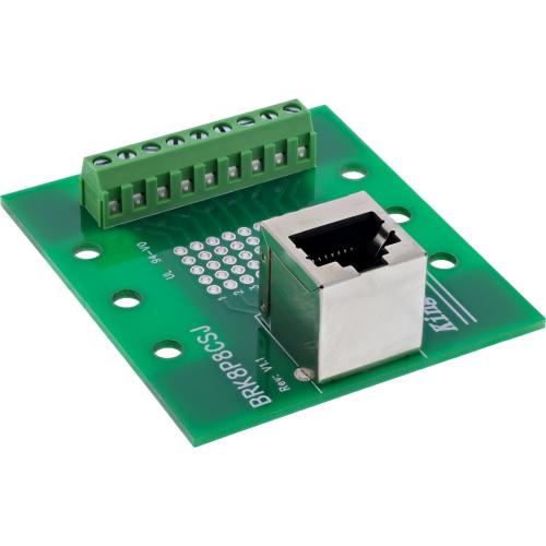 Preview: RJ45 Terminalblock für Hutschiene, Buchse nach oben, Schraubklemme