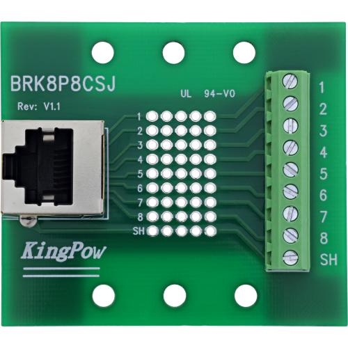 Preview: RJ45 Terminalblock für Hutschiene, Buchse nach oben, Schraubklemme