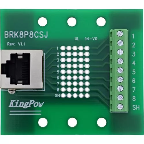 RJ45 Terminalblock für Hutschiene, Buchse nach oben, Schraubklemme
