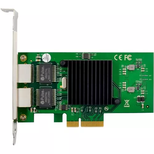 Dual-Gigabit Netzwerk Schnittstellenkarte, PCIe x4, 2x RJ45 (1 Gb/s), Low-Profile