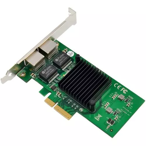 Dual-Gigabit Netzwerk Schnittstellenkarte, PCIe x4, 2x RJ45 (1 Gb/s), Low-Profile