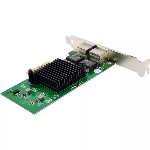 Dual-Gigabit Netzwerk Schnittstellenkarte, PCIe x4, 2x RJ45 (1 Gb/s), Low-Profile