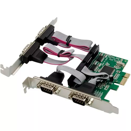RS-232 Schnittstellenkarte, PCIe x1, 4-Port, D-Sub 9 Stecker, Low-Profile