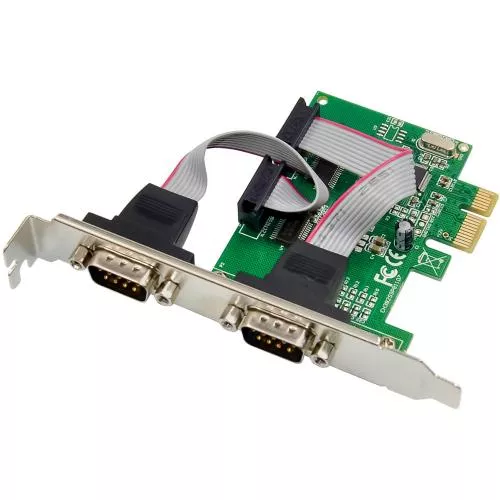 Schnittstellenkarte, PCIe x1, 2-Port RS-232, 2x D-Sub 9 Stecker, Low-Profile