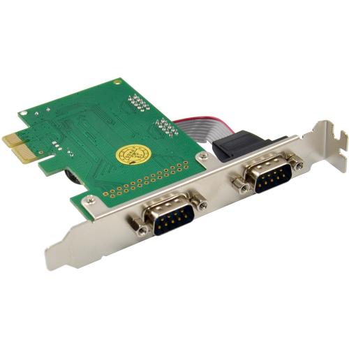 Preview: Schnittstellenkarte, PCIe x1, 2-Port RS-232, 2x D-Sub 9 Stecker, Low-Profile