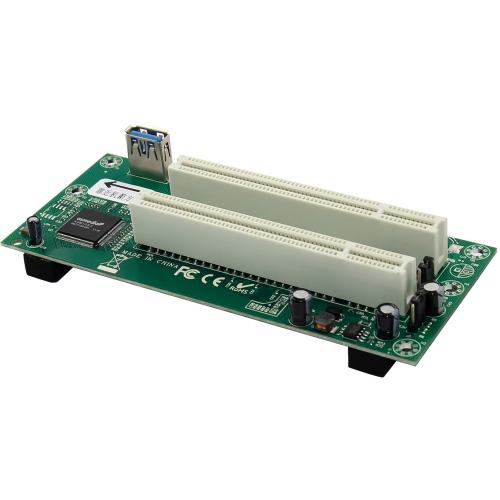 Preview: PCI Schnittstellenkarte, PCIe x1 auf 2x PCI 32-Bit, inkl. 60 cm Kabel, SATA-Power