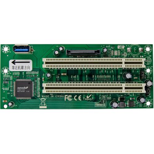Preview: PCI Schnittstellenkarte, PCIe x1 auf 2x PCI 32-Bit, inkl. 60 cm Kabel, SATA-Power