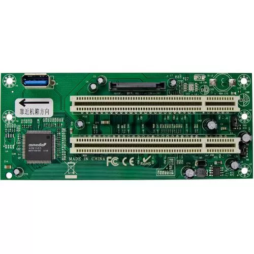 PCI Schnittstellenkarte, PCIe x1 auf 2x PCI 32-Bit, inkl. 60 cm Kabel, SATA-Power