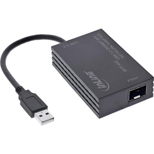 USB-A zu SFP Gigabit Netzwerkadapter, Glasfaser, 10/100/1000 Mb/s