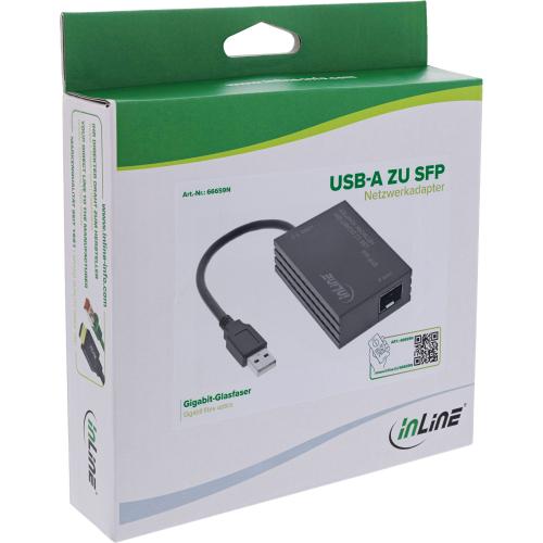 Preview: USB-A zu SFP Gigabit Netzwerkadapter, Glasfaser, 10/100/1000 Mb/s