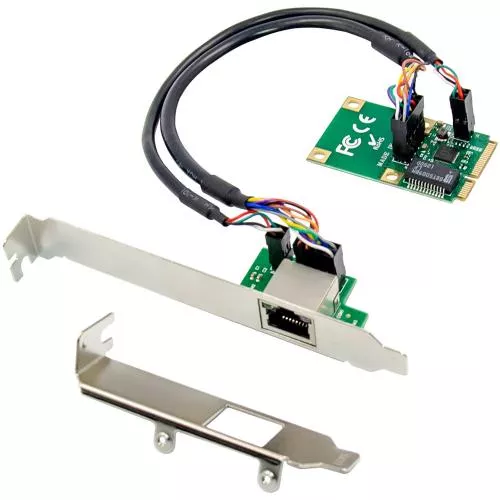 Mini-PCIe Gigabit Netzwerkkarte, 1x RJ45, Half-Size, inkl. RJ45-Modul