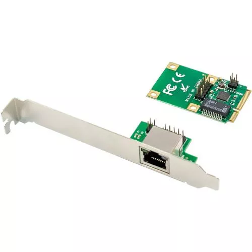 Mini-PCIe Gigabit Netzwerkkarte, 1x RJ45, Half-Size, inkl. RJ45-Modul