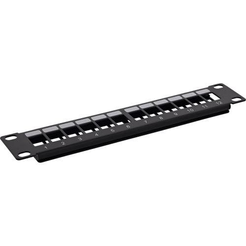 10 Zoll Leerpanel 12 Port, 1HE, für Keystone Module, schwarz