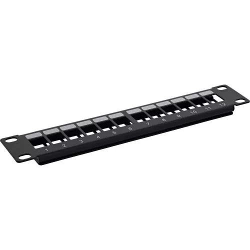 10 Zoll Leerpanel 12 Port, 1HE, für Keystone Module, schwarz