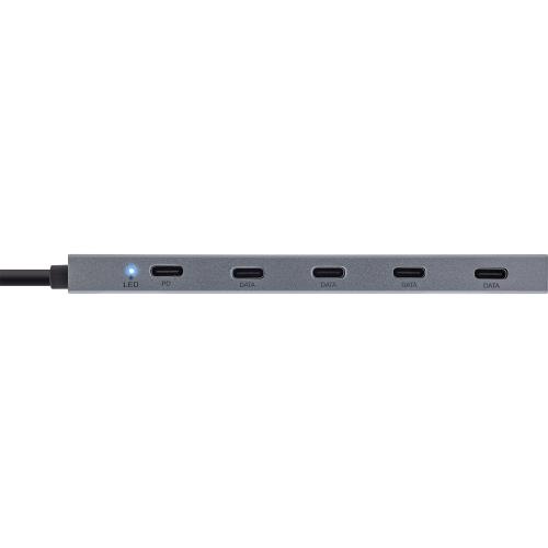 Preview: USB-C Hub 4x USB-C, 100W Power Delivery, USB 3.2 Gen 2, 10 Gb/s, grau