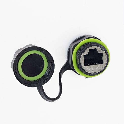 Preview: RJ45 Kupplung IP68, kurz, Cat.6A, 2x RJ45 Buchse, geschirmt, M20