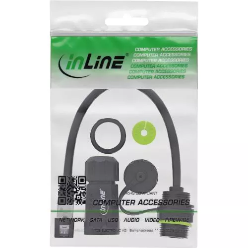 RJ45 Kupplung IP68, Cat.6A, 20 cm, Buchse zu Stecker, geschirmt, M20