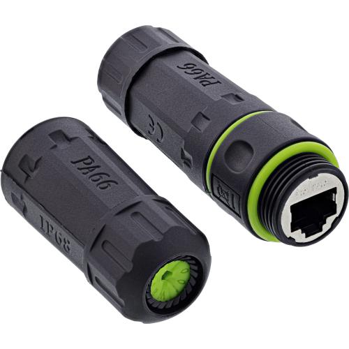 RJ45 Kupplung IP68, Cat.6A, 2x RJ45 Buchse, geschirmt, M20