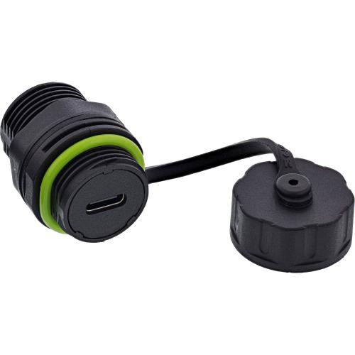 USB-C Verbinder IP68, mini, 2x USB-C Buchse, geschirmt, M20