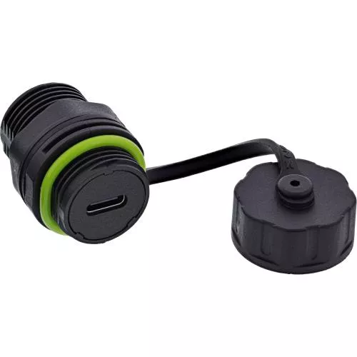 USB-C Verbinder IP68, mini, 2x USB-C Buchse, geschirmt, M20