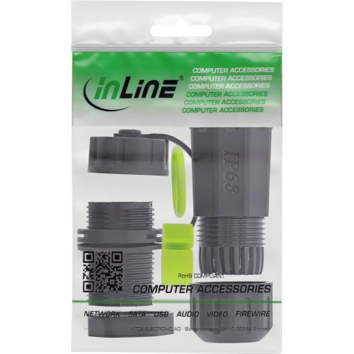 USB-A Verbinder IP68, kurz, 2x USB-A Buchse, geschirmt, M20