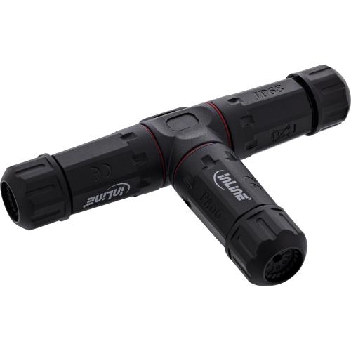 Preview: IP68 Kabelverteiler 3-Wege, 3-polig, 24A / 500V, M20, schwarz