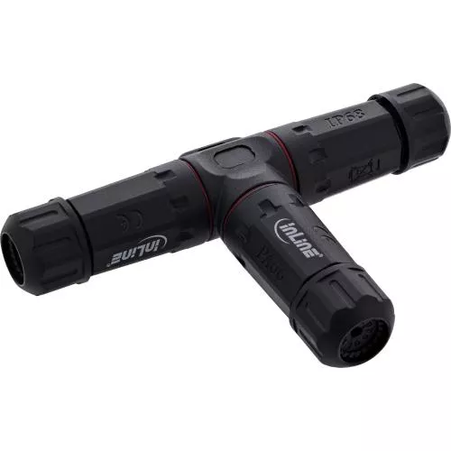 IP68 Kabelverteiler 3-Wege, 3-polig, 24A / 500V, M20, schwarz