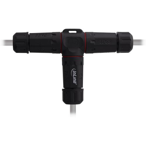 Preview: IP68 Kabelverteiler 3-Wege, 3-polig, 24A / 500V, M20, schwarz