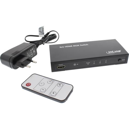 InLine® HDMI Switch Umschalter 3 Eingänge auf 1 Ausgang 4K2K 3D HD Audio