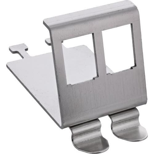 Keystone Hutschienenhalter 2-fach, Metall, mit Lasche zur Zugentlastung