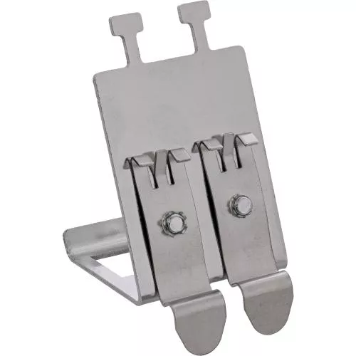 Keystone Hutschienenhalter 2-fach, Metall, mit Lasche zur Zugentlastung