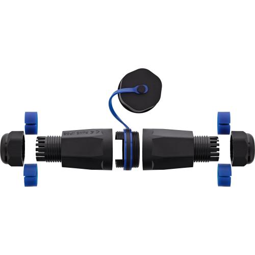 Preview: RJ45 Keystone Kabelverbinder Leergehäuse IP68 mit Deckel