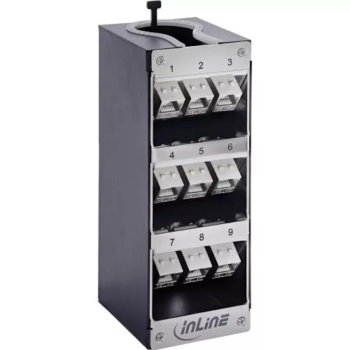 Keystone Verteilerkasten Cat.6A – 9 Port – Wand-/Hutschienenmontage – inkl. RJ45 Keystone-Module