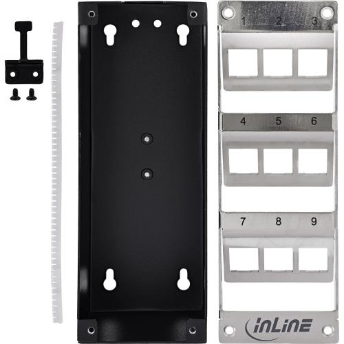Preview: Keystone Verteilerkasten Cat.6A – 9 Port – Wand-/Hutschienenmontage – inkl. RJ45 Keystone-Module