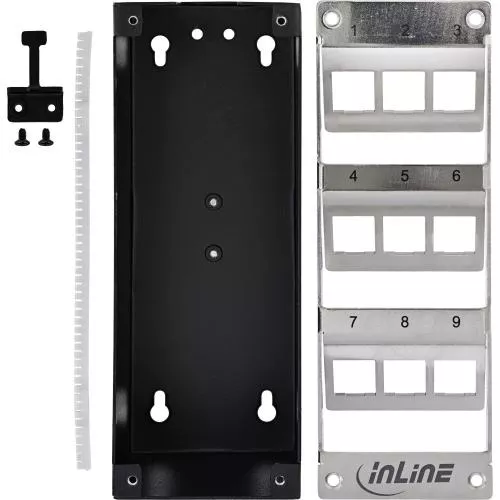 Keystone Verteilerkasten Cat.6A – 9 Port – Wand-/Hutschienenmontage – inkl. RJ45 Keystone-Module