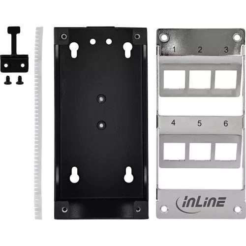 Keystone Verteilerkasten Cat.6A – 6 Port – Wand-/Hutschienenmontage – inkl. RJ45 Keystone-Module