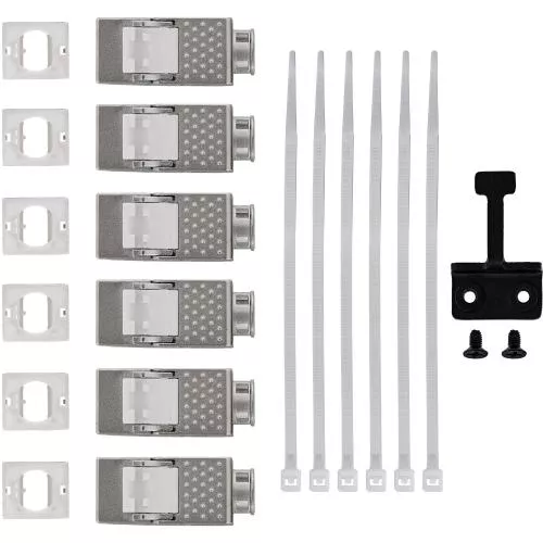 Keystone Verteilerkasten Cat.6A – 6 Port – Wand-/Hutschienenmontage – inkl. RJ45 Keystone-Module