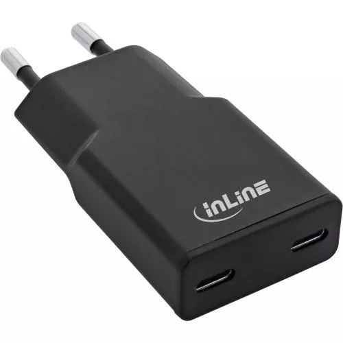 USB-C Ladegerät 30W schwarz, Dual USB-C, PD/PPS, GaN