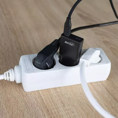 USB-C Ladegerät 30W schwarz, Dual USB-C, PD/PPS, GaN