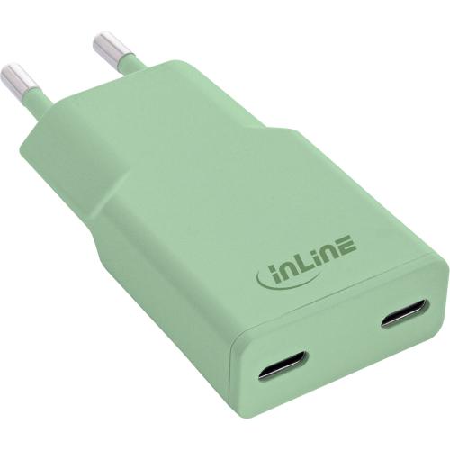 USB-C Ladegerät 30W grün, Dual USB-C, PD/PPS, GaN